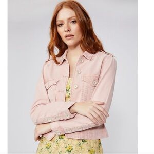 PAIGE Pacey Utility Jacket in Vintage Rouge Glow Pink XL GUC